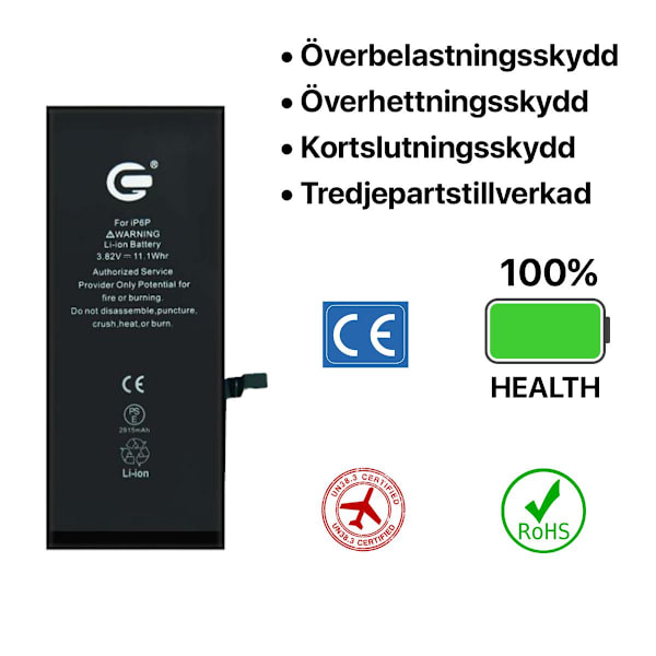 iPhone 6 Plus Batteri Kit Black