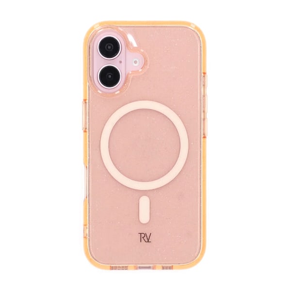 iPhone 16 Rvelon Mobilskal TPU med MagSafe - Glitter Guld Guld