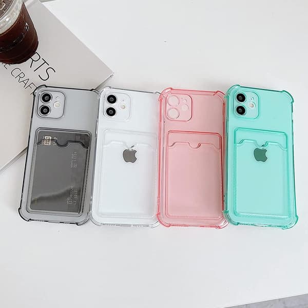iPhone 11 Stöttåligt Skal med Korthållare - Grå Svart