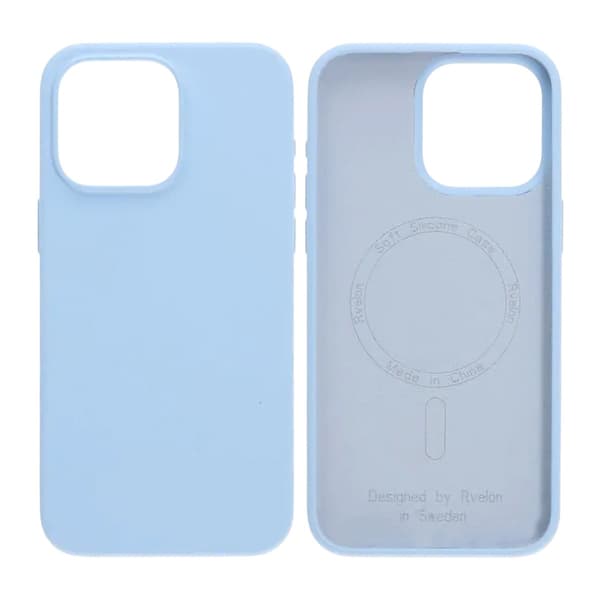 Rvelon Mobilskal Silikon MagSafe för iPhone 15 Pro Max - Ljusblå Blå