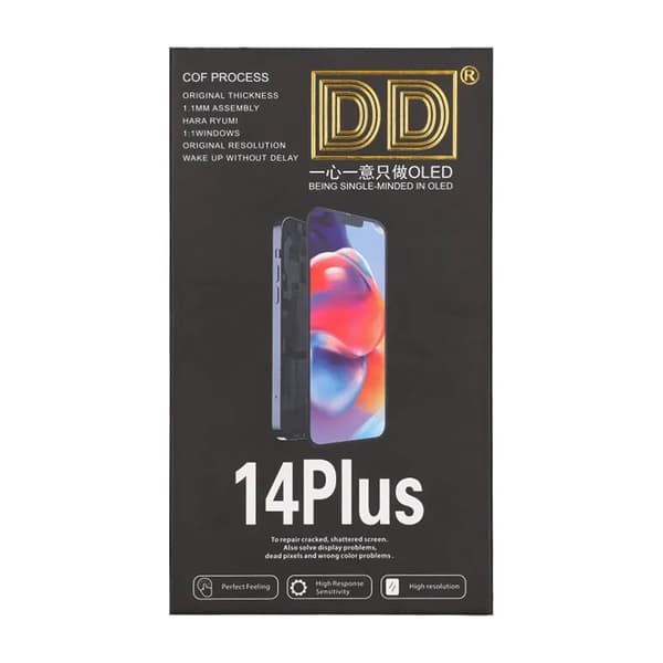 iPhone 14 Plus Skärm med Soft OLED Display - DD Svart