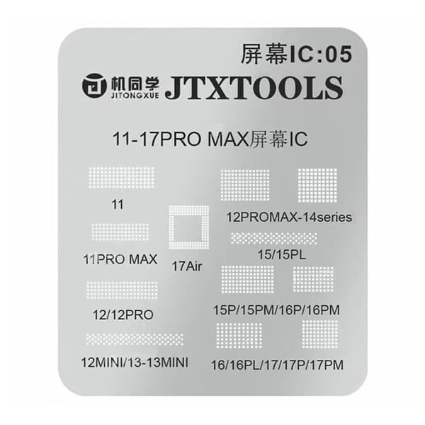 Reballing Stencil för Skärm-IC iPhone 11-17 Pro Max