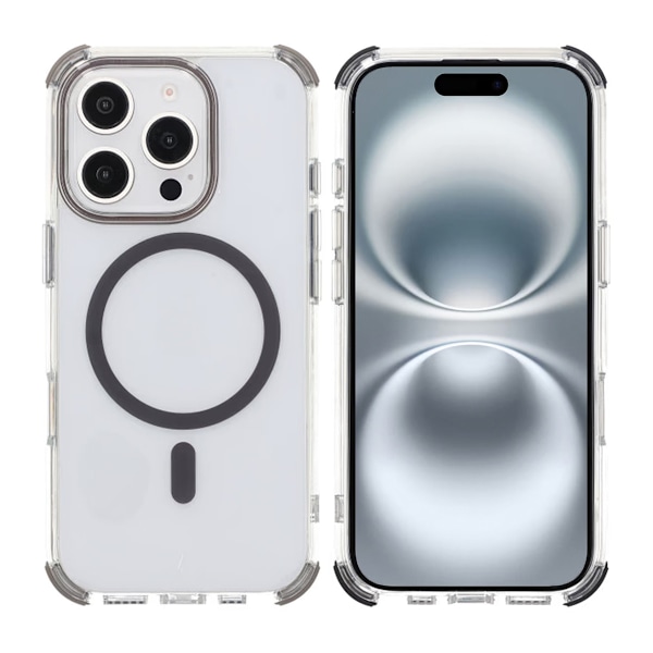 iPhone 16 Pro Rvelon Mobilskal Magnet med Kantskydd - Grå grå