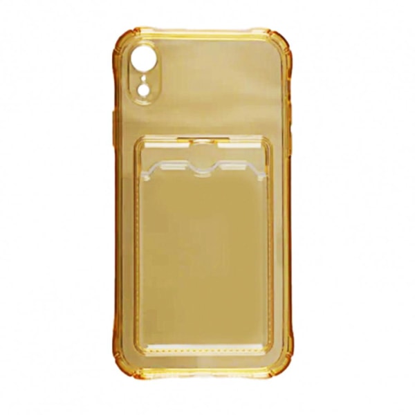 iPhone XR Stöttåligt Skal med Korthållare - Gul Yellow
