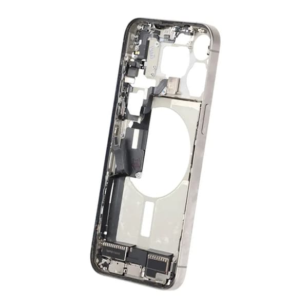 Mittenram med smådelar för iPhone 15 Pro Max - Naturlig Titan OEM grå