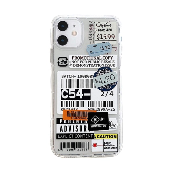 Stöttåligt Mobilskal iPhone 12 Mini - Fashion Streckkoder Transparent 3bd9  | Transparent | Text & Citat | Fyndiq