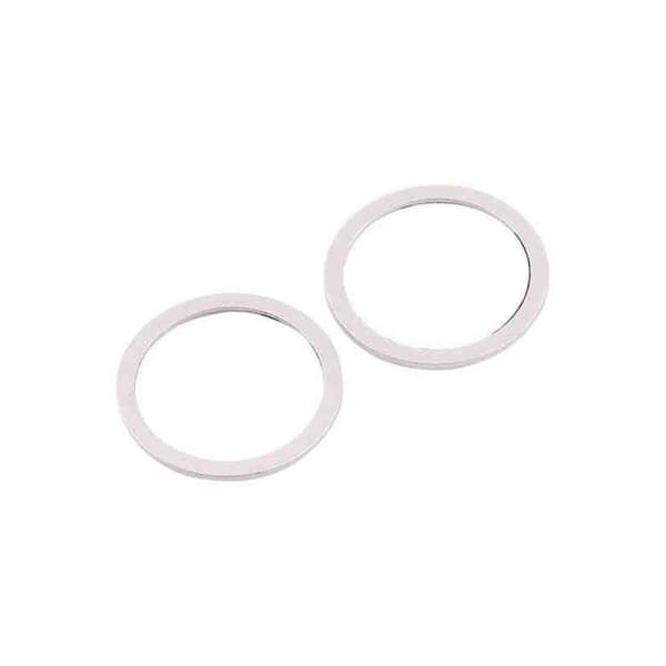 iPhone 12 Mini Linsskydd med Metallram - Vit (2-pack) White