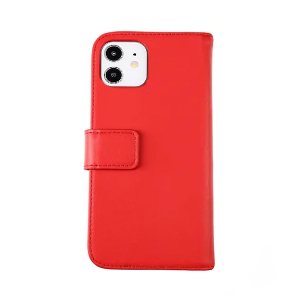iPhone 12 Mini Plånboksfodral Läder Rvelon - Röd Red