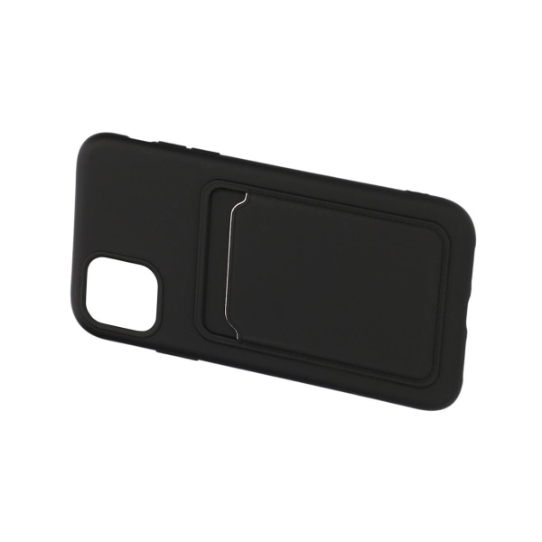iPhone 11 Silikonskal med Korthållare - Svart Black