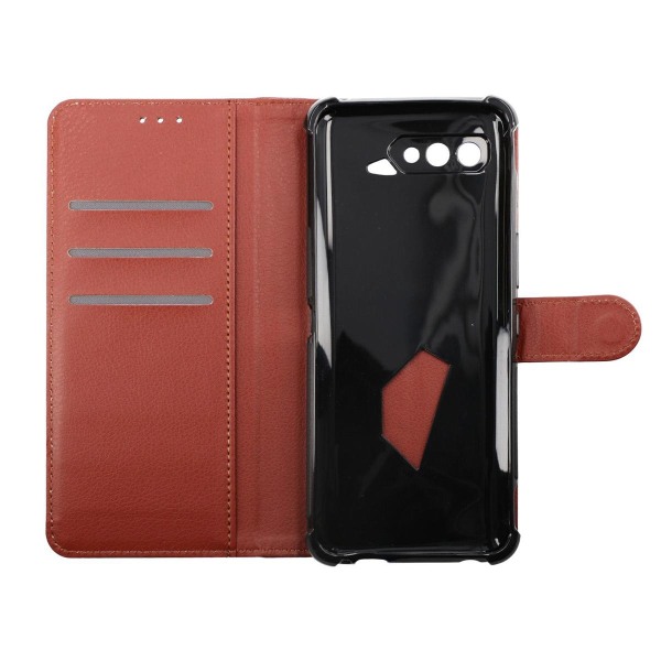 Asus ROG Phone 5s Plånboksfodral med Stativ - Brun Brun