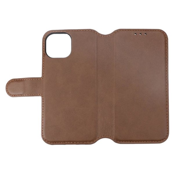 iPhone 15 Plånboksfodral Läder Rvelon - Brun Brown