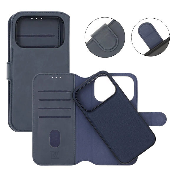 Rvelon Plånboksfodral Magnet för iPhone 17 Pro Max - Blå Blå