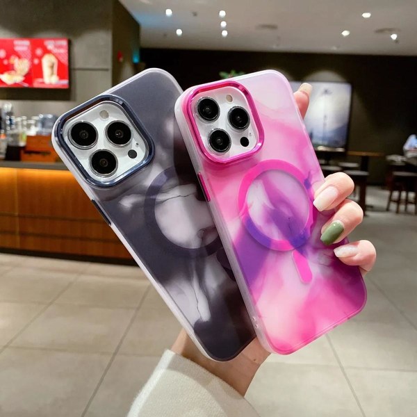iPhone 14 MagSafe Mobilskal - Grå Abstrakt grå