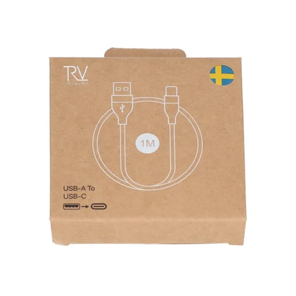 USB A till USB C Kabel Rvelon Rvelon - 1 Meter Vit