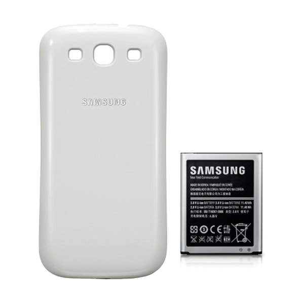 Samsung Galaxy S3 Batteri med Baksida - Vit White