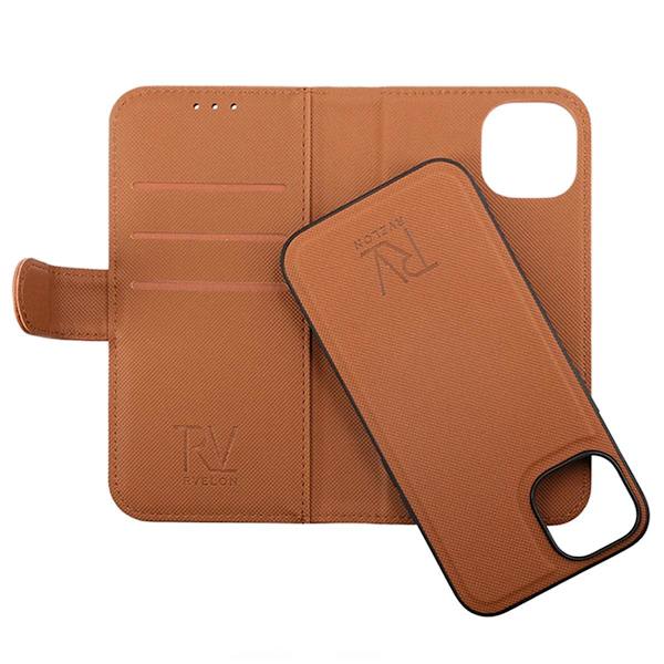 iPhone 14 Plus Plånboksfodral Magnet Rvelon - Brun Brown