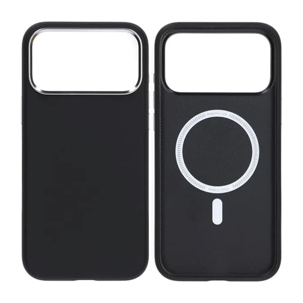 Mobilskal för iPhone 17 Pro Max - Kameraskydd Svart PU-läder Black