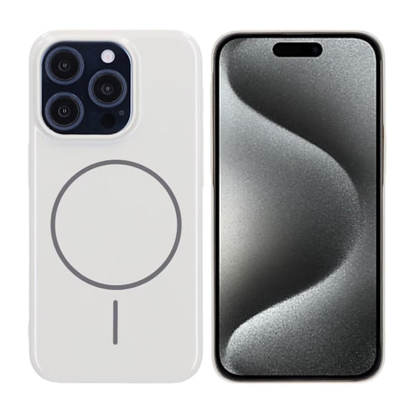 iPhone 15 Pro Skal MagSafe, Blankt Enfärgat - Vit Vit