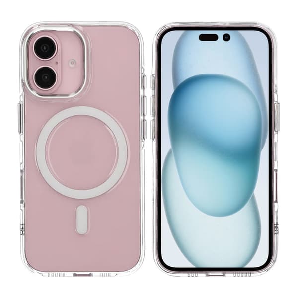 iPhone 16 Mobilskal TPU med Magnet Rvelon - Transparent transparent