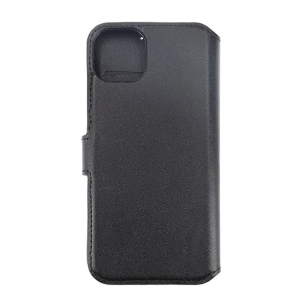 iPhone 15 Plus Plånboksfodral Läder Rvelon - Svart Black
