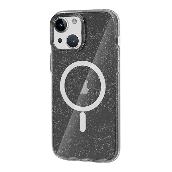 iPhone 15 Mobilskal Glitter Magsafe - Svart Svart