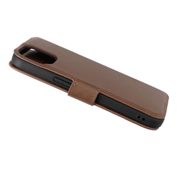 iPhone 15 Plånboksfodral Läder Rvelon - Brun Brown