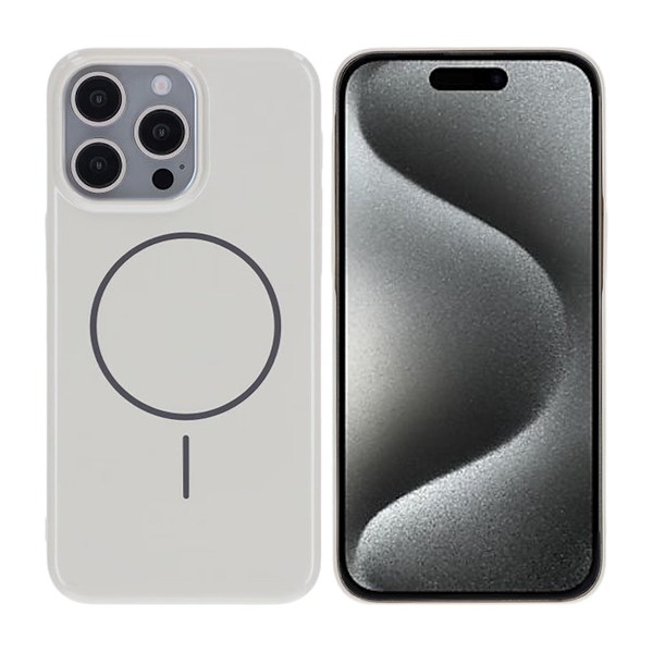 iPhone 15 Pro Max Skal MagSafe, Blankt Enfärgat - Vit Vit