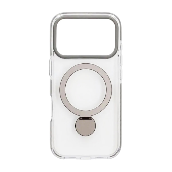 Cover Magsafe til iPhone 17 Pro - Transparent grå med ringstativ Grey
