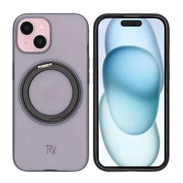 iPhone 15 Rvelon Skal Roterande Magnet Stativ - Svart Black