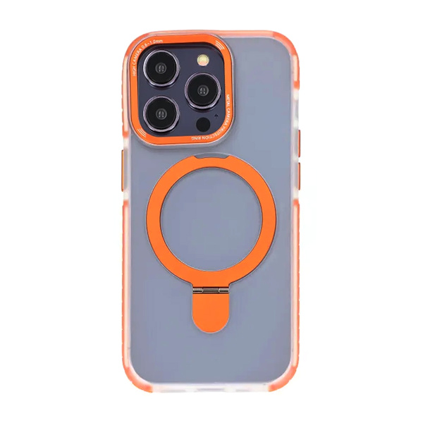 iPhone 15 Pro Mobilskal med Magsafe och Stativ - Orange Orange