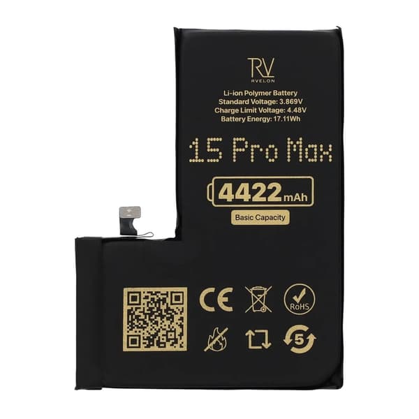 Rvelon Premium-akku iPhone 15 Pro Maxille - 4422mAh