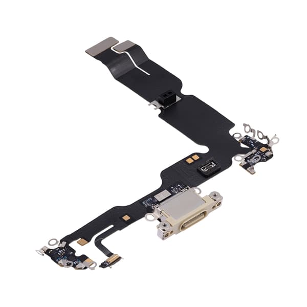 iPhone 15 Plus Laddkontakt med Flexkabel - Gul Gul