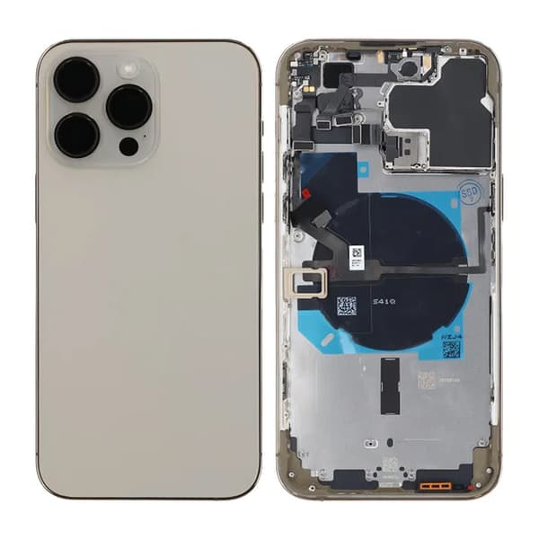 iPhone 14 Pro Max Baksida med Komplett Ram OEM - Guld Gold