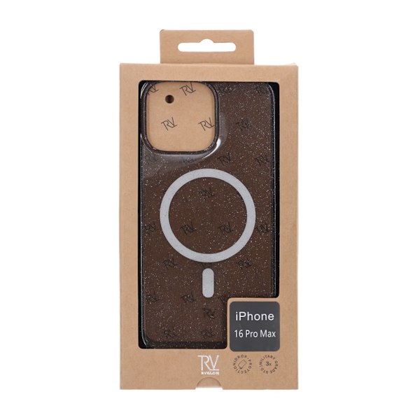 iPhone 16 Pro Max Rvelon Mobilskal TPU med MagSafe - Glitter Svart Svart