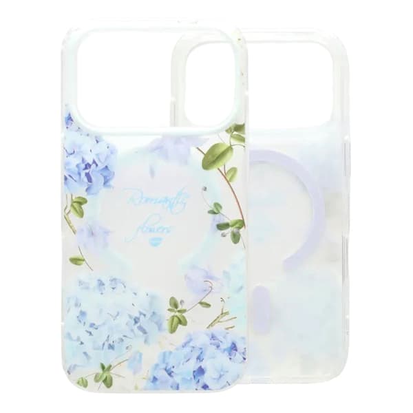 Matt MagSafe-skal med blommor för iPhone 17 Pro Max - Blå blå