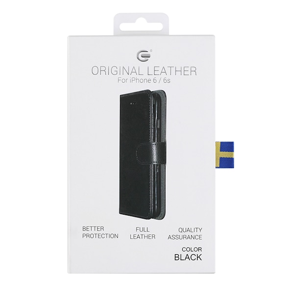 iPhone 6/6S Plånboksfodral Läder med Stativ - Svart Svart