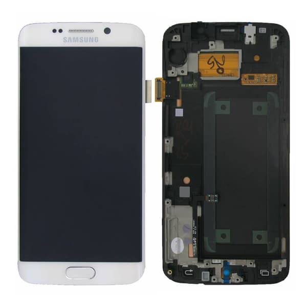 Samsung Galaxy S6 Edge (SM-G925F) Displaymodul LCD / Skärm Vit Original valkoinen