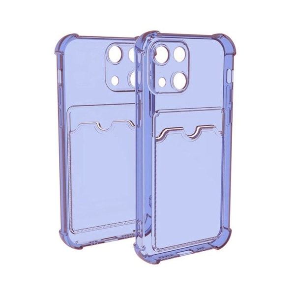 iPhone 13 Stöttåligt Skal med Korthållare - Lila Purple