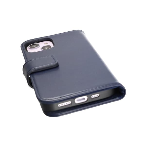 iPhone 14 Plus Plånboksfodral Läder Rvelon - Blå Marine blue