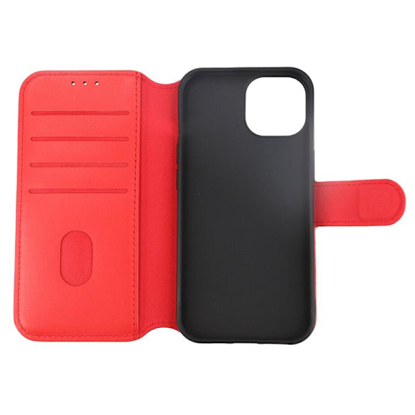 iPhone 15 Plånboksfodral Läder Rvelon - Röd Red
