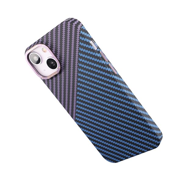 Kolfiber Skal iPhone 14 - Lila & Blå Multicolor