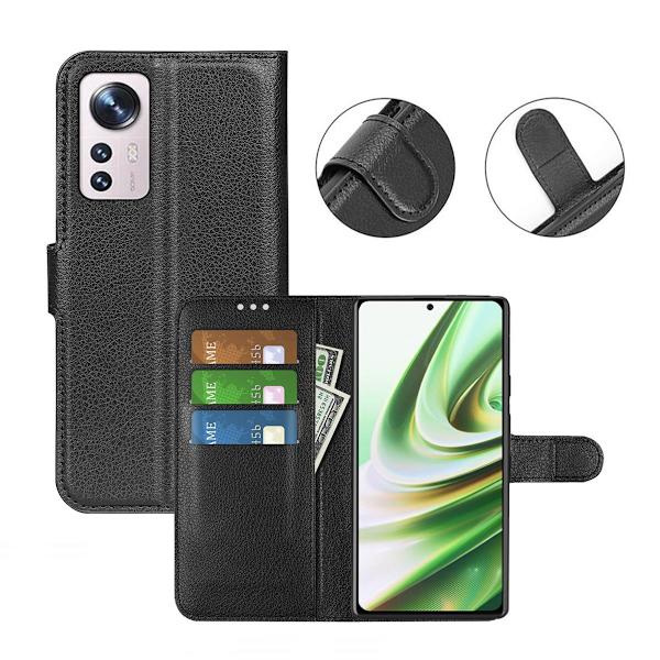Xiaomi 12 Lite Plånboksfodral med Stativ - Svart Black