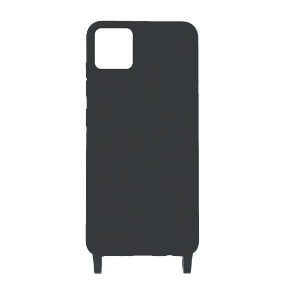 iPhone 11 Pro Max Silikonskal med Rem/Halsband - Svart Svart