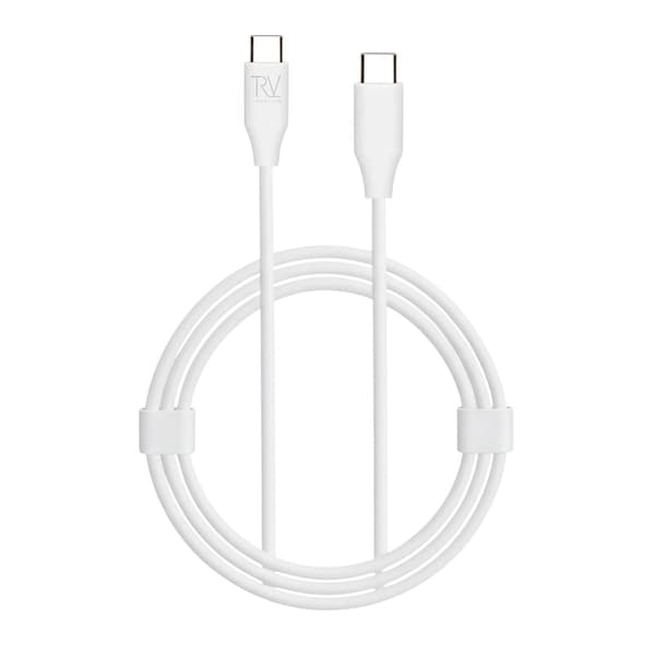 Rvelon Laddkabel USB C till USB C Silikon 60W - 1M Vit Vit