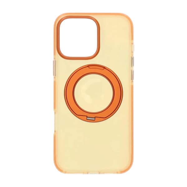 Stöttåligt skal med roterbart stativ för iPhone 16 Pro Max - Orange oranssi