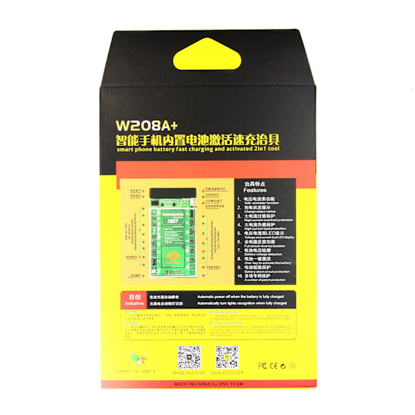 Batteri-aktiveringskort W208A 2-i-1 iPhone 4 - iPhone X och Samsung Grön