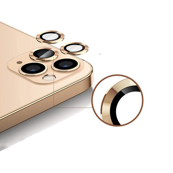 iPhone 12 Pro Linsskydd med Metallram - Guld (3-pack) Gold