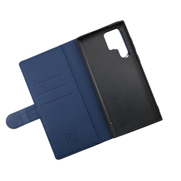 Samsung Galaxy S22 Ultra Plånboksfodral Magnet Rvelon - Blå Marinblå