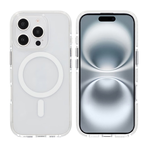 iPhone 16 Pro Max Mobilskal Magnet Dubbelskydd - Vit White