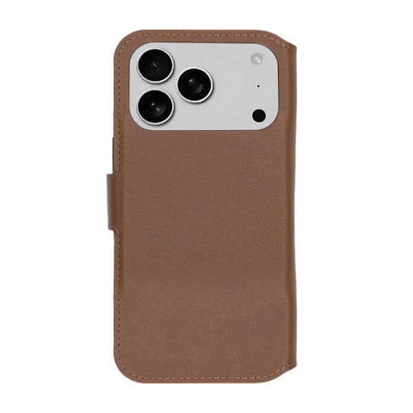 Rvelon Plånboksfodral Äkta Läder för iPhone 17 Pro - Brun brun